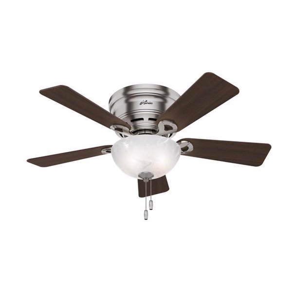 Hunter Hunter Haskell 42 in. Brushed Nickel Brown LED Indoor Ceiling Fan 52139